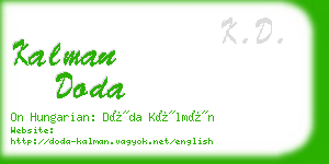 kalman doda business card